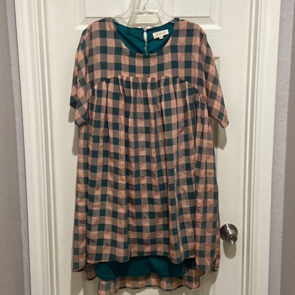 Listicle Plaid Women’s Baby Doll Dress Size Medium